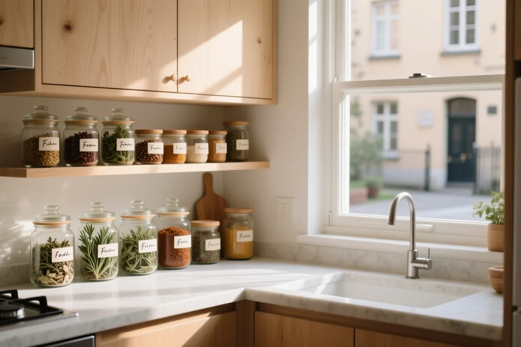 Cozinha pequena organizada: soluções bonitas para ganhar espaço