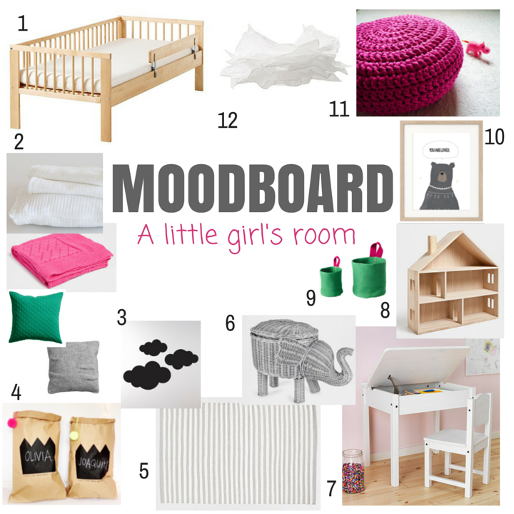 Decoração de quarto de criança: Moodboard ‘A little girl’s room’