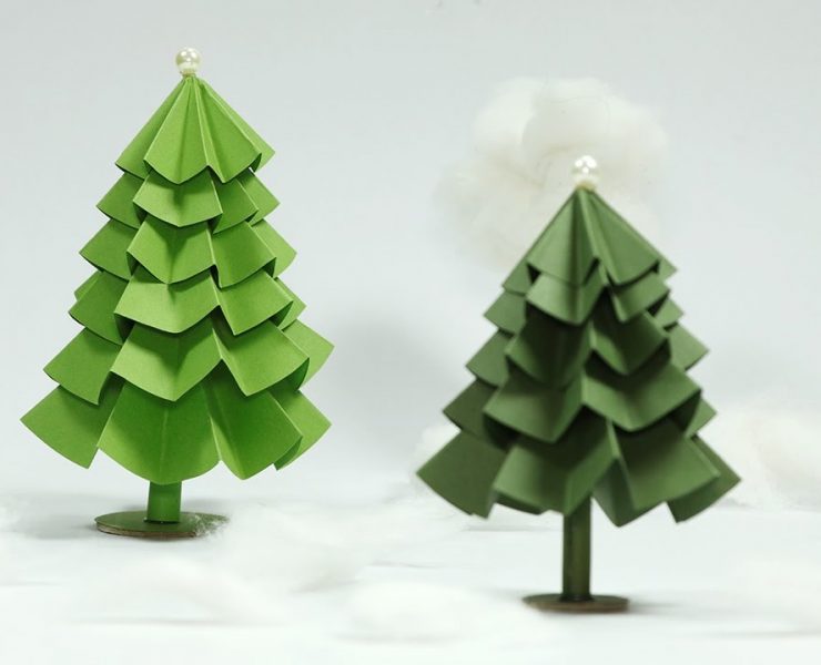 Pinheiros de Natal em Origami – para iniciados!